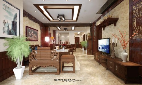Thiết kế nội thất chung cư cao cấp Royal City- Nội thất Á Đông