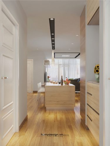 Thiết kế thi công nội thất căn hộ Vinhomes Smart City hiện đại tone màu sáng
