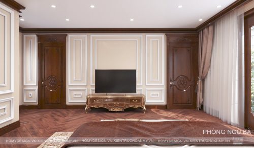 Thiết kế thi công nội thất biệt thự TÂN CỔ ĐIỂN cao câp, nội thất gỗ gõ đẹp
